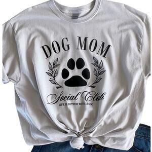 Dog Mom Social Club X-Large Women’s Ice Gray T-Shirt Short Sleeve